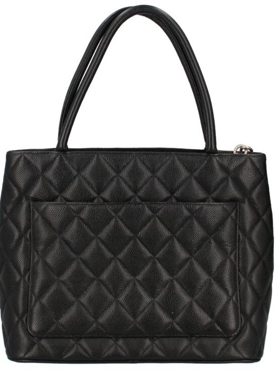 Chanel Medallion Tote Caviar Leather Handbag Black - Picture 3 of 9